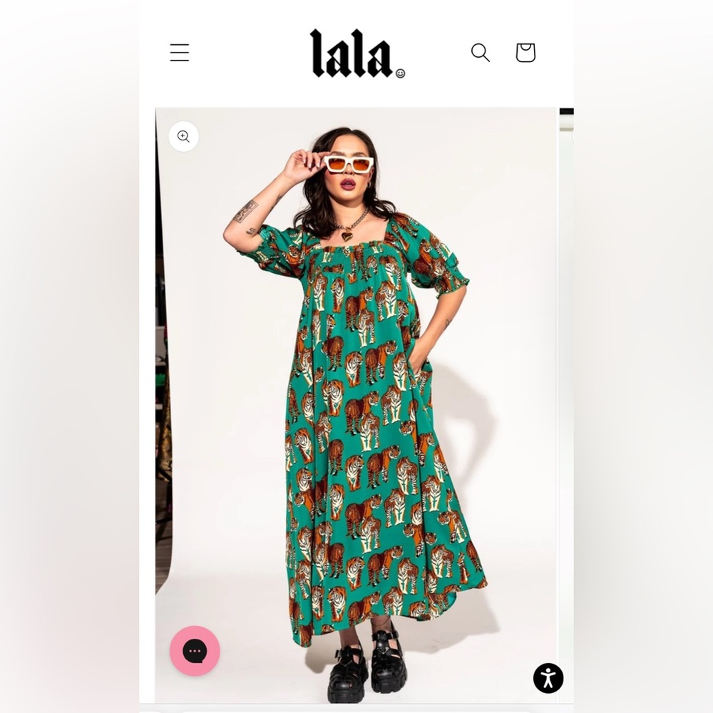 Palm Springs Smocked Dress in Tiger Tales